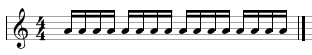 semiquaver or sixteenth note semiquaver or sixteenth note